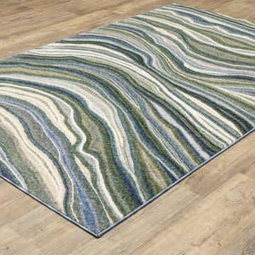 Tisdell Green/Blue Area Rug - 9′10″ X 12′8″