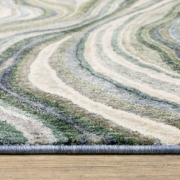Tisdell Green/Blue Area Rug - 9′10″ X 12′8″