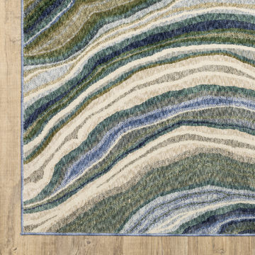 Tisdell Green/Blue Area Rug - 9′10″ X 12′8″
