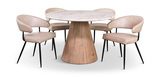 48″ Paros Travertine Table With 4 Marmara Ivory Chairs thumbnail 1