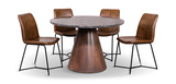 48″ Paros Lava Marble Table With 4 Aliki Chestnut Chairs thumbnail 1