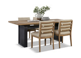 Xavier Extension Dining Table With 4 Leather Chairs thumbnail 1