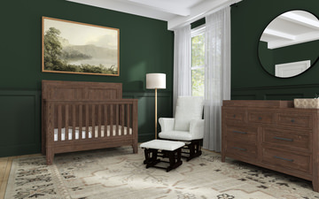 Heavenly Wood Glider And Ottoman