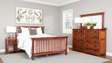 American Mission II Slat Bedroom Suite With 1 Drawer Nightstand
