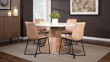 48″ Paros Travertine Table With 4 Aliki Taupe Chairs thumbnail 4