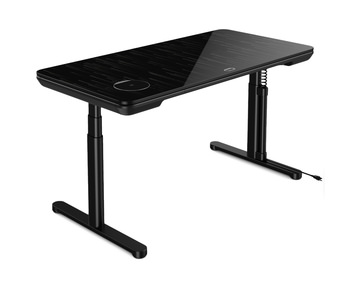 Ergo Black Galaxy Glass Top Power Lift Desk