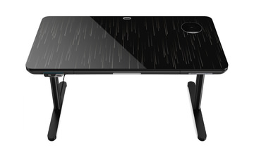 Ergo Black Galaxy Glass Top Power Lift Desk