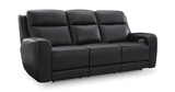 Campbell Power Leather Sofa - Onyx  thumbnail 2