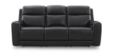 Campbell Power Leather Sofa - Onyx  thumbnail 1