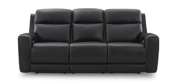Campbell Power Leather Sofa - Onyx