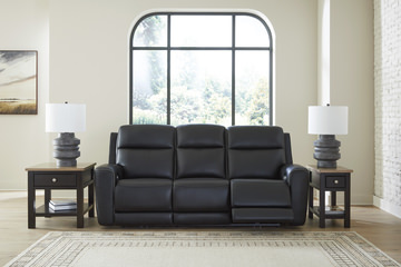 Campbell Power Leather Sofa - Onyx