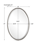 Sherise Brushed Nickel Oval Mirror thumbnail 3