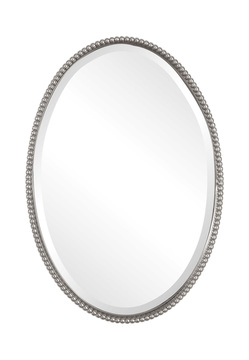Sherise Brushed Nickel Oval Mirror