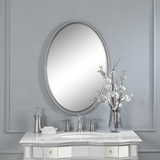 Sherise Brushed Nickel Oval Mirror thumbnail 8