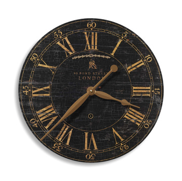 Bond Street 18″ Black Wall Clock