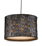 Alita Aged Black Drum Pendant thumbnail 1