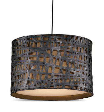 Alita Aged Black Drum Pendant