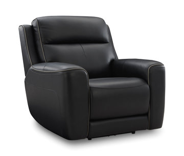 Campbell Leather Power Recliner -  Onyx