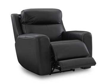 Campbell Leather Power Recliner -  Onyx