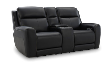 Campbell Power Loveseat With Console - Onyx