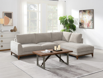Madison Sectional with Right Chaise - Aluminum