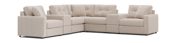 ModularOne 7 piece Sectional with 3 Power Reclining Chairs - Stone