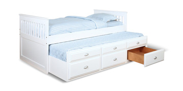 Chanhassen Twin Captains Bed - White