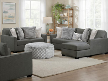 Sadie Sofa with Chaise - Charcoal