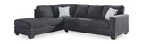 Eltman 2 Piece Modular Sectional With Sleeper - Navy  thumbnail 1