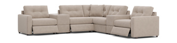 ModularOne 7 Piece Sectional With 3 Power Reclining Chairs - Stone