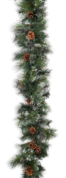 Oregon Pine 9′ Garland With Warm White LED Lights