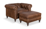 Winslow Leather Ottoman thumbnail 4