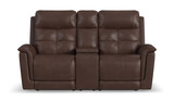 Ranger Leather Power Reclining Loveseat With Console thumbnail 1
