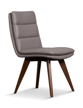 Brookedge Grey Leather Side Chair