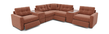 ModularOne 7 piece Sectional with 3 Power Reclining Chairs -  Cantaloupe 