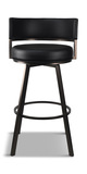 Liam 30″ Black Swivel Bar Stool thumbnail 2
