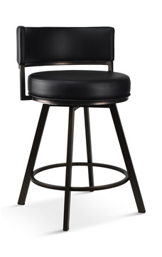 Liam 24″ Black Swivel Counter Stool