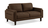 Whinny Leather Loveseat - Brown thumbnail 2
