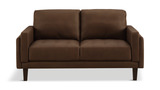 Whinny Leather Loveseat - Brown thumbnail 1