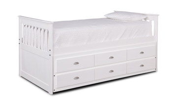 Chanhassen Twin Captains Bed - White