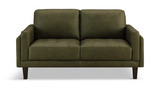 Whinny Leather Loveseat - Olive Green thumbnail 1