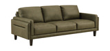 Whinny Leather Sofa - Olive Green  thumbnail 2