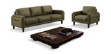 Whinny Leather Sofa - Olive Green  thumbnail 4