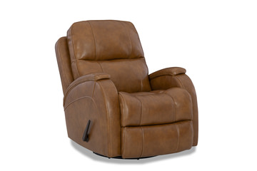 Phantom Leather Glider Recliner - Golden Crown Saddle Brown