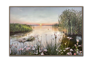 Marshlands Sunset Framed Canvas