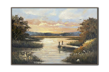 Dockside Glow Framed Canvas