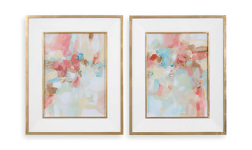 A Touch Of Blush And Rosewood Fences Art Set/2