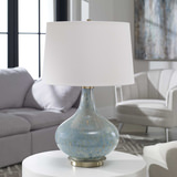Celinda Blue Gray Glass Lamp thumbnail 2