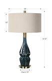 Prussian Blue Ceramic Lamp thumbnail 2