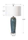 Maira Blue Ceramic Table Lamp thumbnail 2